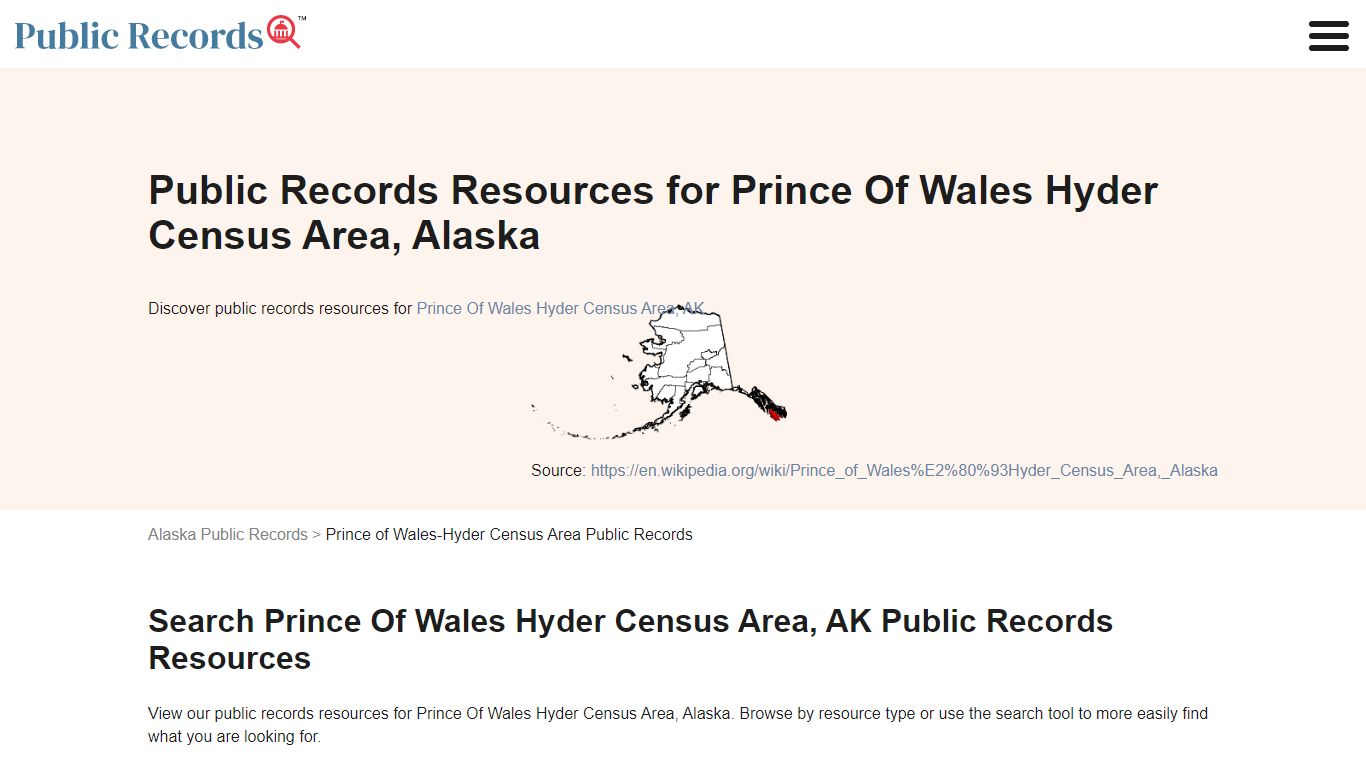 Prince Of Wales Hyder Census Area Public Records Search